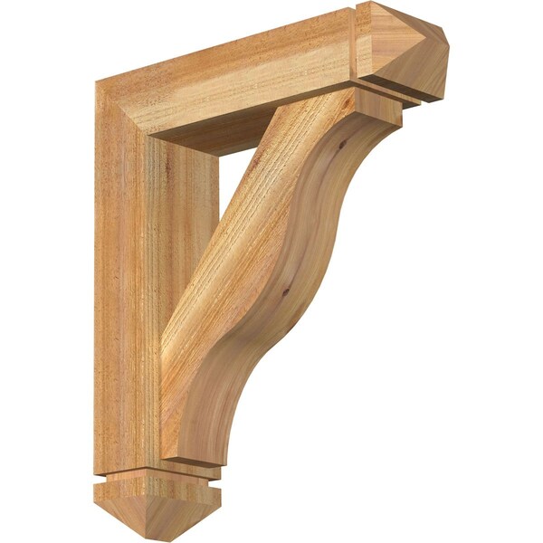 Ekena Millwork Funston Arts and Crafts Rough Sawn Bracket w/ Offset Brace, Western Red Cedar, 6"W x 22"D x 26"H BKT0604X22X26FST03RWR - main